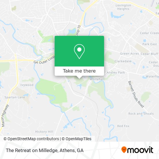 The Retreat on Milledge map
