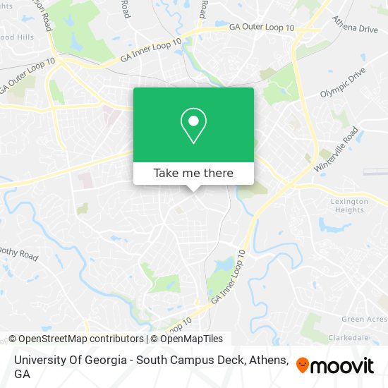 Mapa de University Of Georgia - South Campus Deck