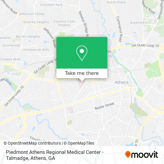 Mapa de Piedmont Athens Regional Medical Center -Talmadge