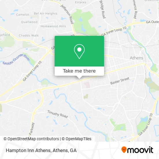 Hampton Inn Athens map