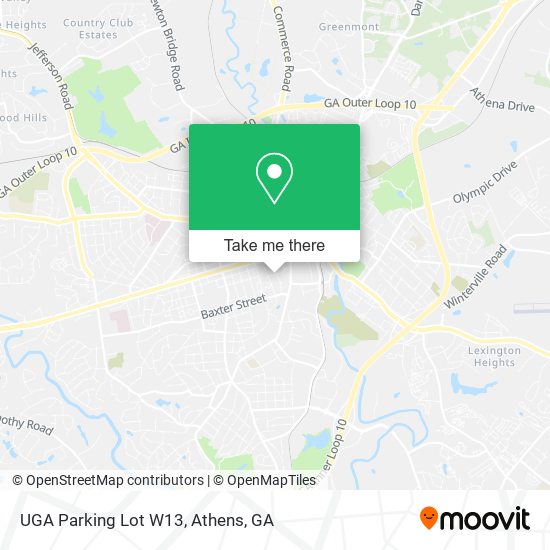 UGA Parking Lot W13 map