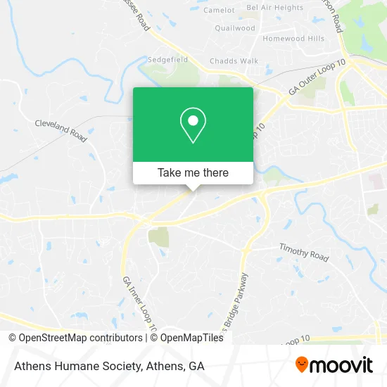 Athens Humane Society map