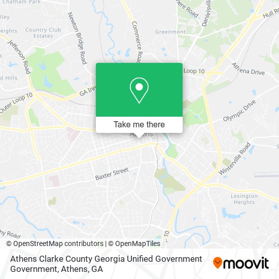 Mapa de Athens Clarke County Georgia Unified Government Government