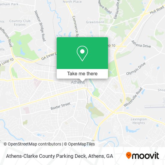 Athens-Clarke County Parking Deck map