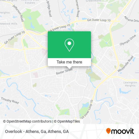 Overlook - Athens, Ga map