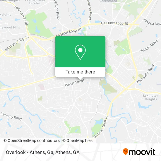 Overlook - Athens, Ga map
