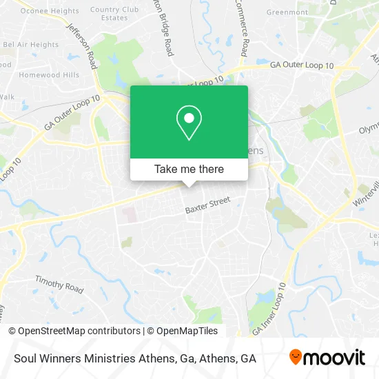 Soul Winners Ministries Athens, Ga map