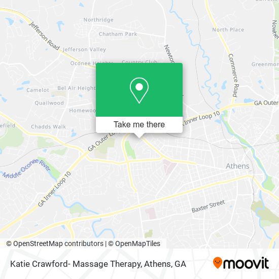 Mapa de Katie Crawford- Massage Therapy