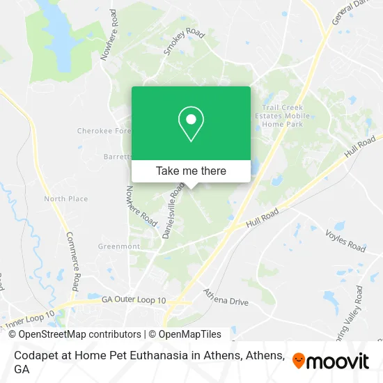 Mapa de Codapet at Home Pet Euthanasia in Athens
