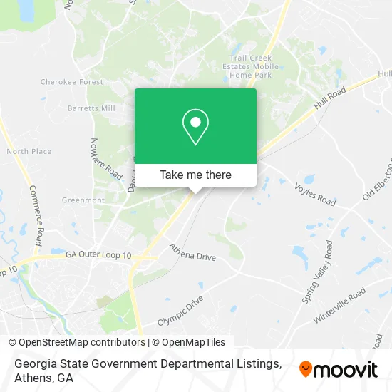 Georgia State Government Departmental Listings map