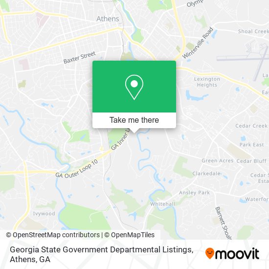 Georgia State Government Departmental Listings map