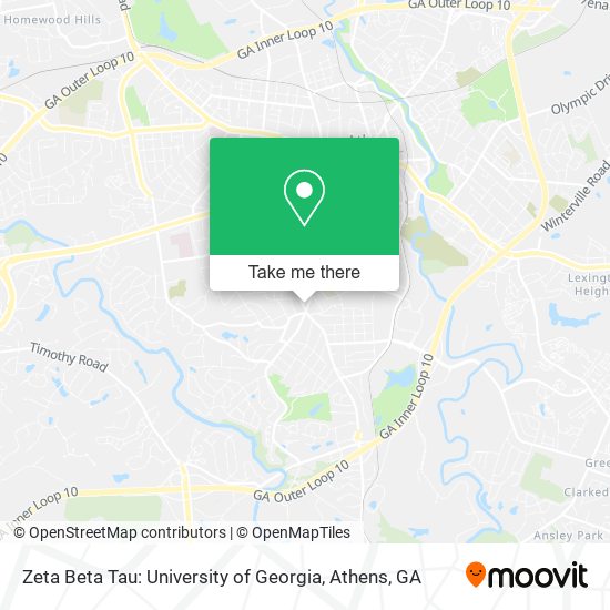 Mapa de Zeta Beta Tau: University of Georgia