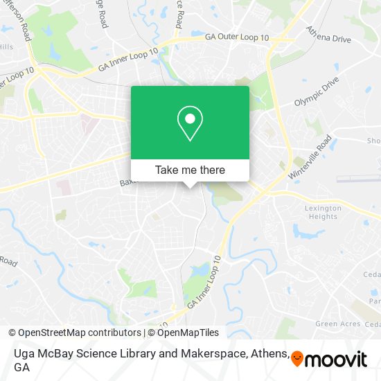 Uga McBay Science Library and Makerspace map