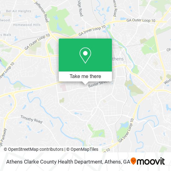 Athens Clarke County Health Department map