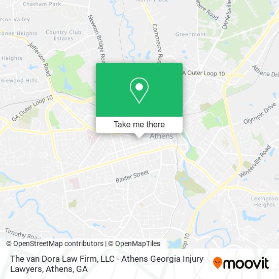 The van Dora Law Firm, LLC - Athens Georgia Injury Lawyers map