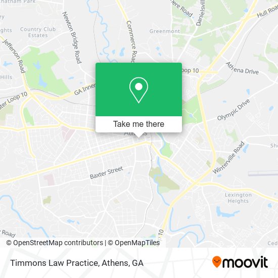 Timmons Law Practice map