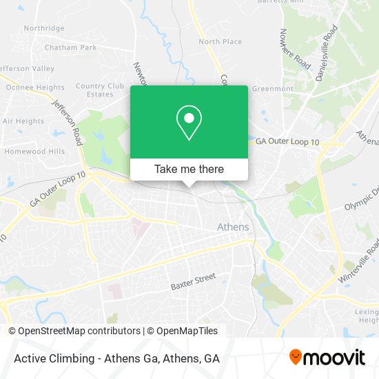 Mapa de Active Climbing - Athens Ga