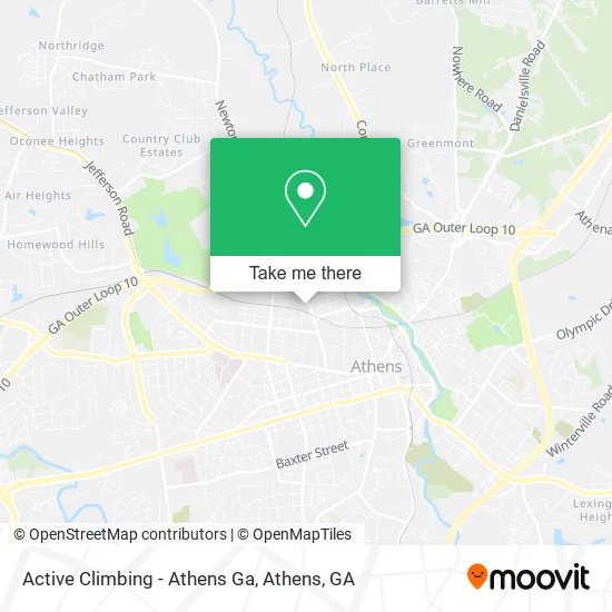 Active Climbing - Athens Ga map