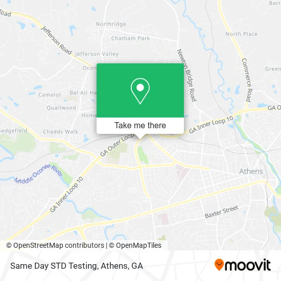 Same Day STD Testing map
