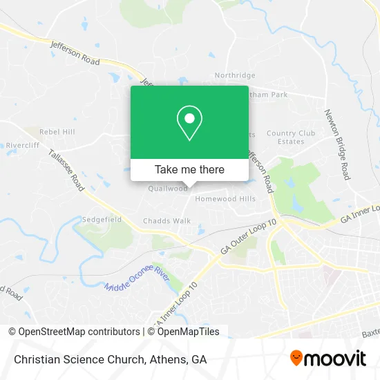Christian Science Church map