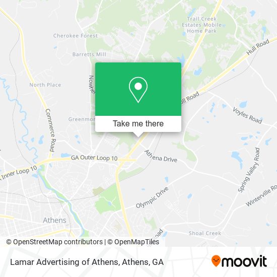 Lamar Advertising of Athens map