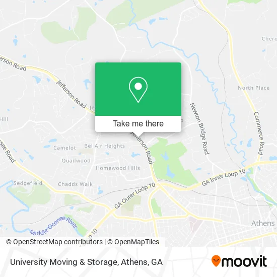 University Moving & Storage map
