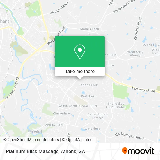 Platinum Bliss Massage map
