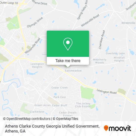 Mapa de Athens Clarke County Georgia Unified Government
