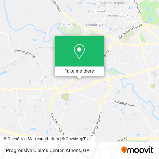 Progressive Claims Center map