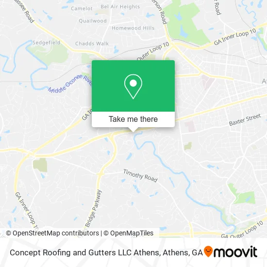 Concept Roofing and Gutters LLC Athens map
