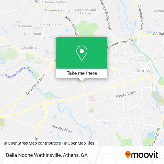 Bella Noche Watkinsville map