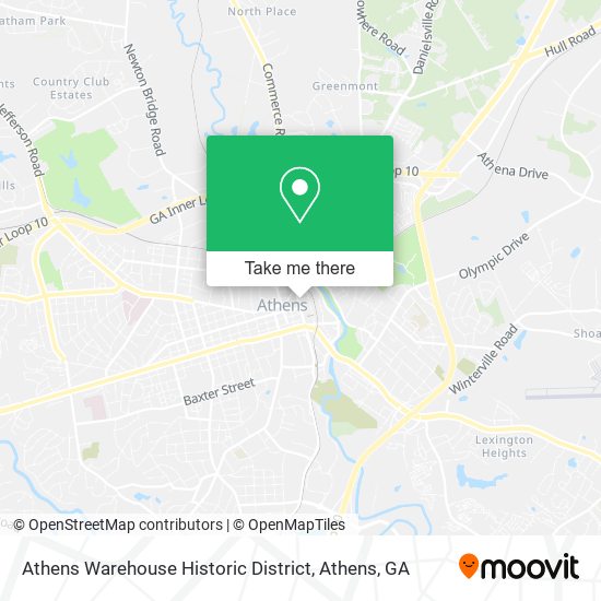 Mapa de Athens Warehouse Historic District