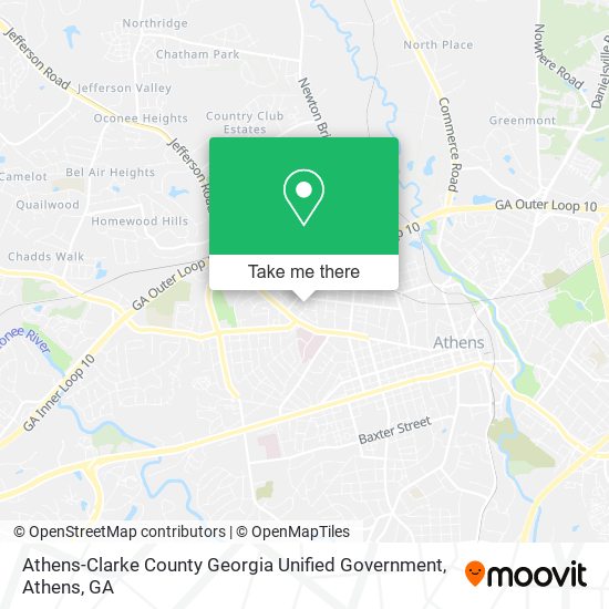 Athens-Clarke County Georgia Unified Government map