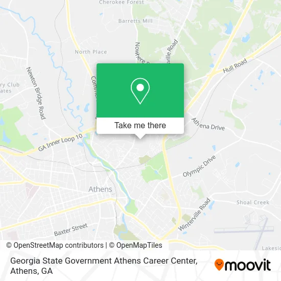 Georgia State Government Athens Career Center map