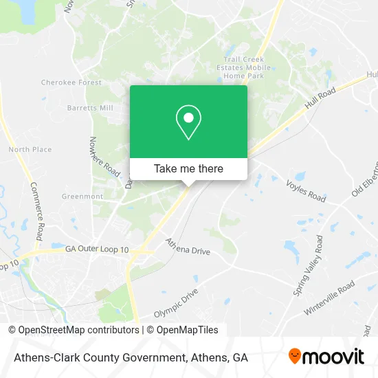 Athens-Clark County Government map