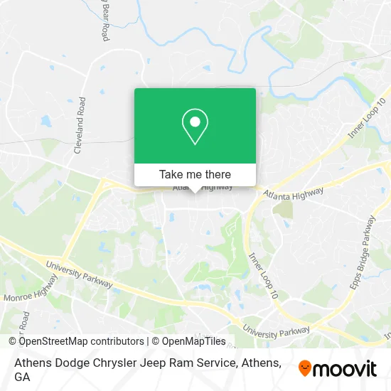 Athens Dodge Chrysler Jeep Ram Service map