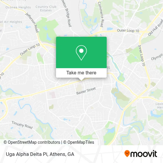Uga Alpha Delta Pi map