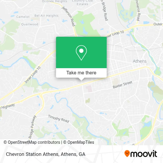 Chevron Station Athens map