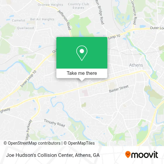 Joe Hudson's Collision Center map