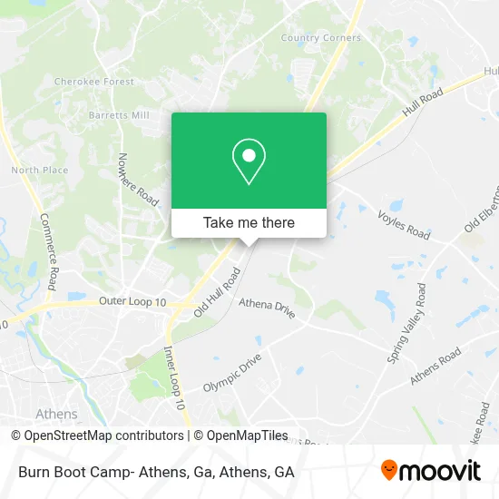 Burn Boot Camp- Athens, Ga map