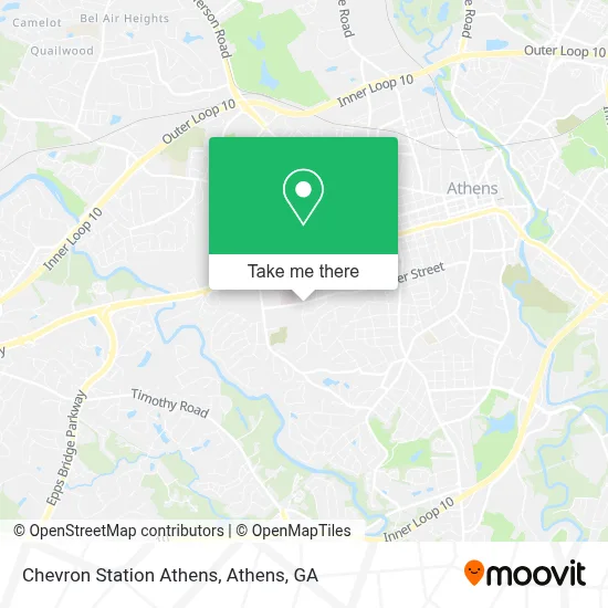 Chevron Station Athens map