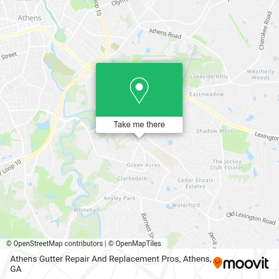 Athens Gutter Repair And Replacement Pros map