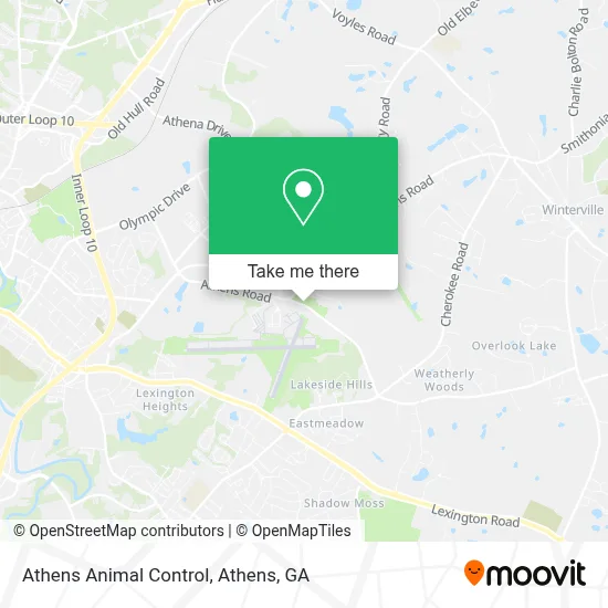 Athens Animal Control map