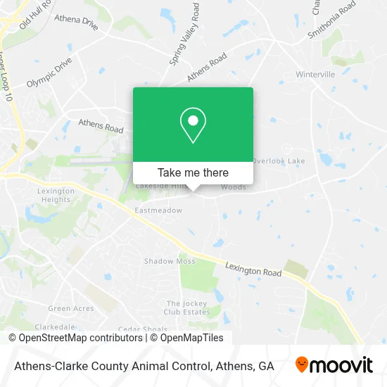 Athens-Clarke County Animal Control map