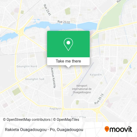 Rakieta Ouagadougou - Po map