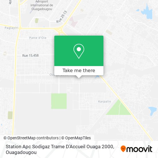 Station Apc Sodigaz Trame D'Accueil Ouaga 2000 map