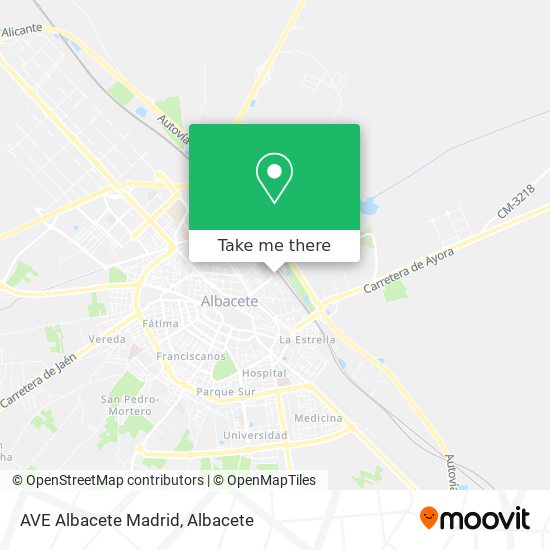 AVE Albacete Madrid map