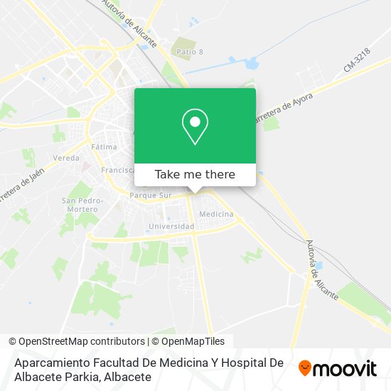 mapa Aparcamiento Facultad De Medicina Y Hospital De Albacete Parkia