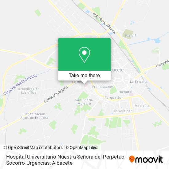 mapa Hospital Universitario Nuestra Señora del Perpetuo Socorro-Urgencias