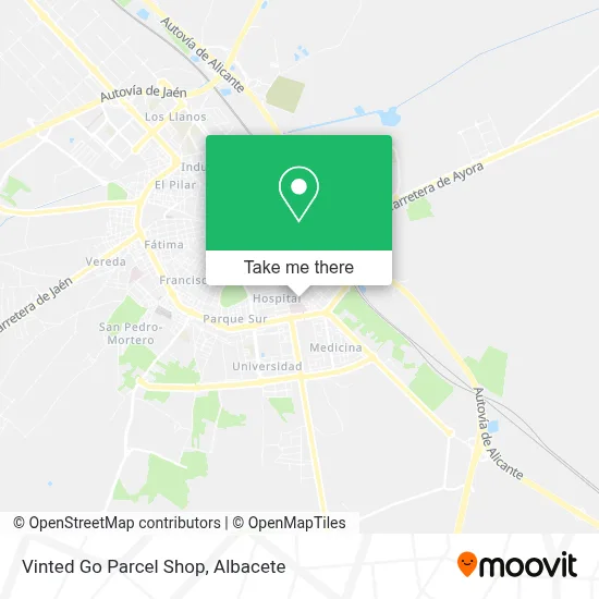 Vinted Go Parcel Shop map